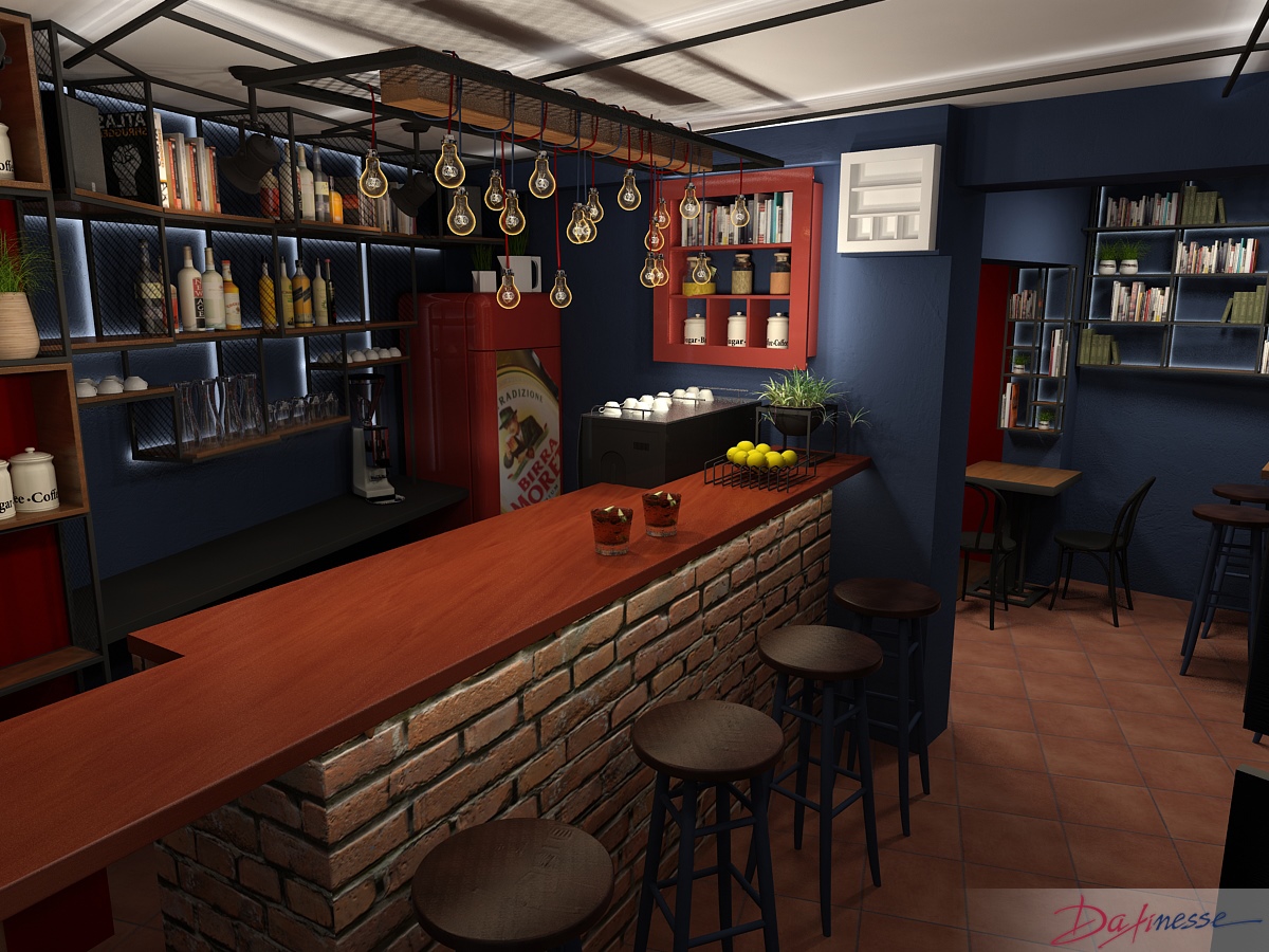 Визуализация 7 - интериорен проект "На кафе при книгите"
