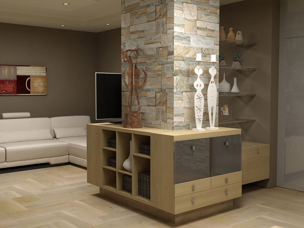 Визуализация 4 - интериорен проект "Елегантност в земни тонове"