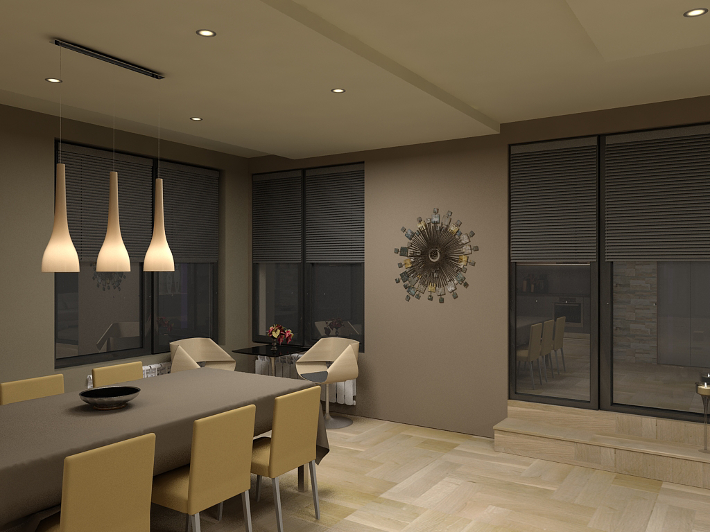 Визуализация 7 - интериорен проект "Елегантност в земни тонове"