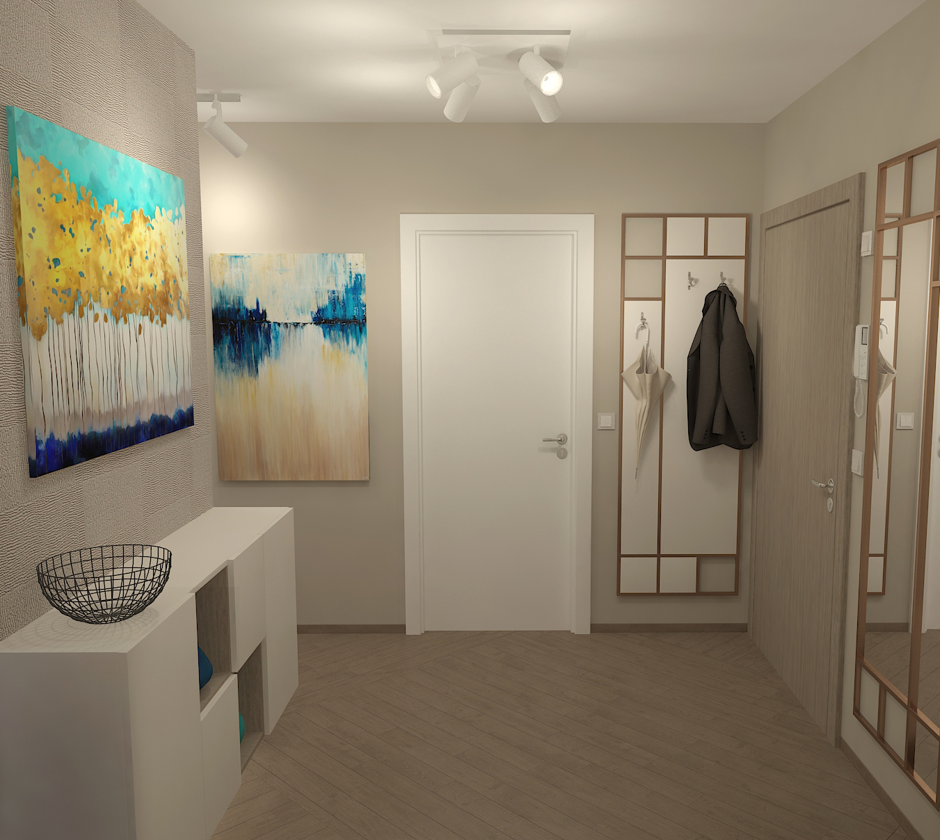 Визуализация 13 на интероиорен проект "Въздушни пространства"