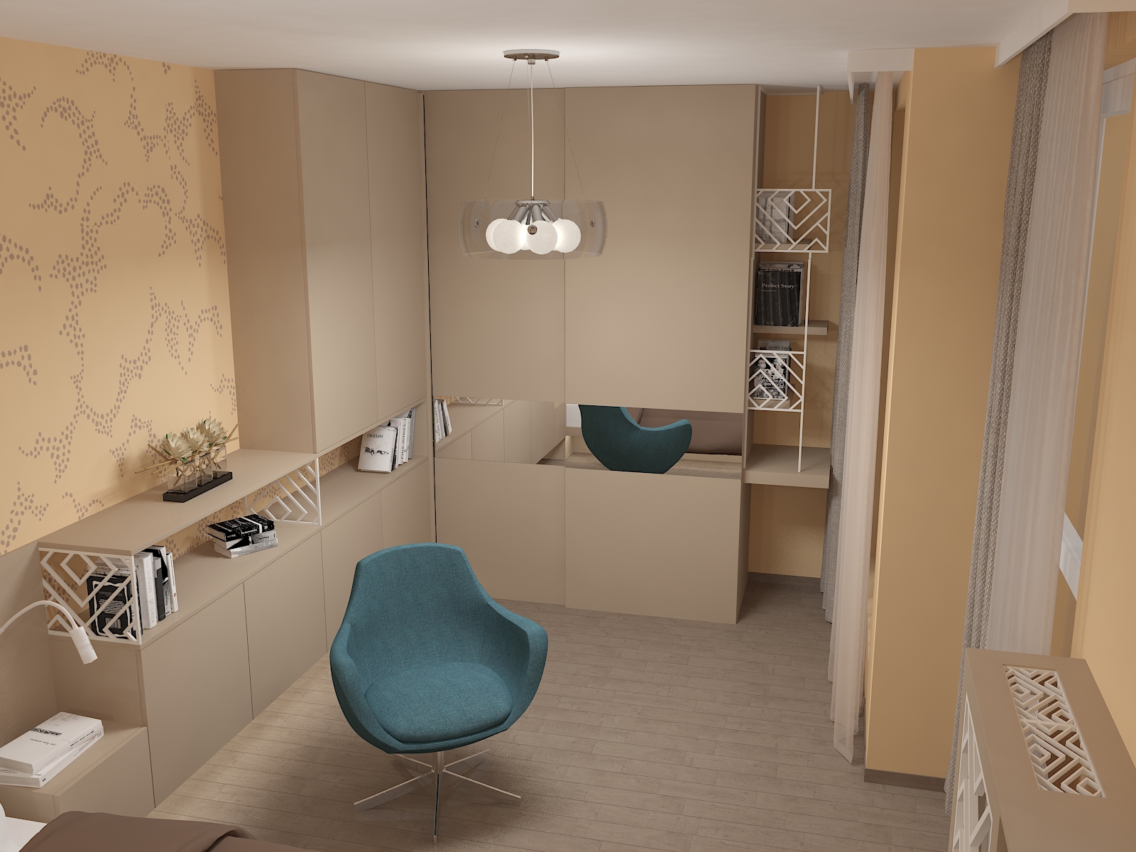 Визуализация 15 на интероиорен проект "Въздушни пространства"