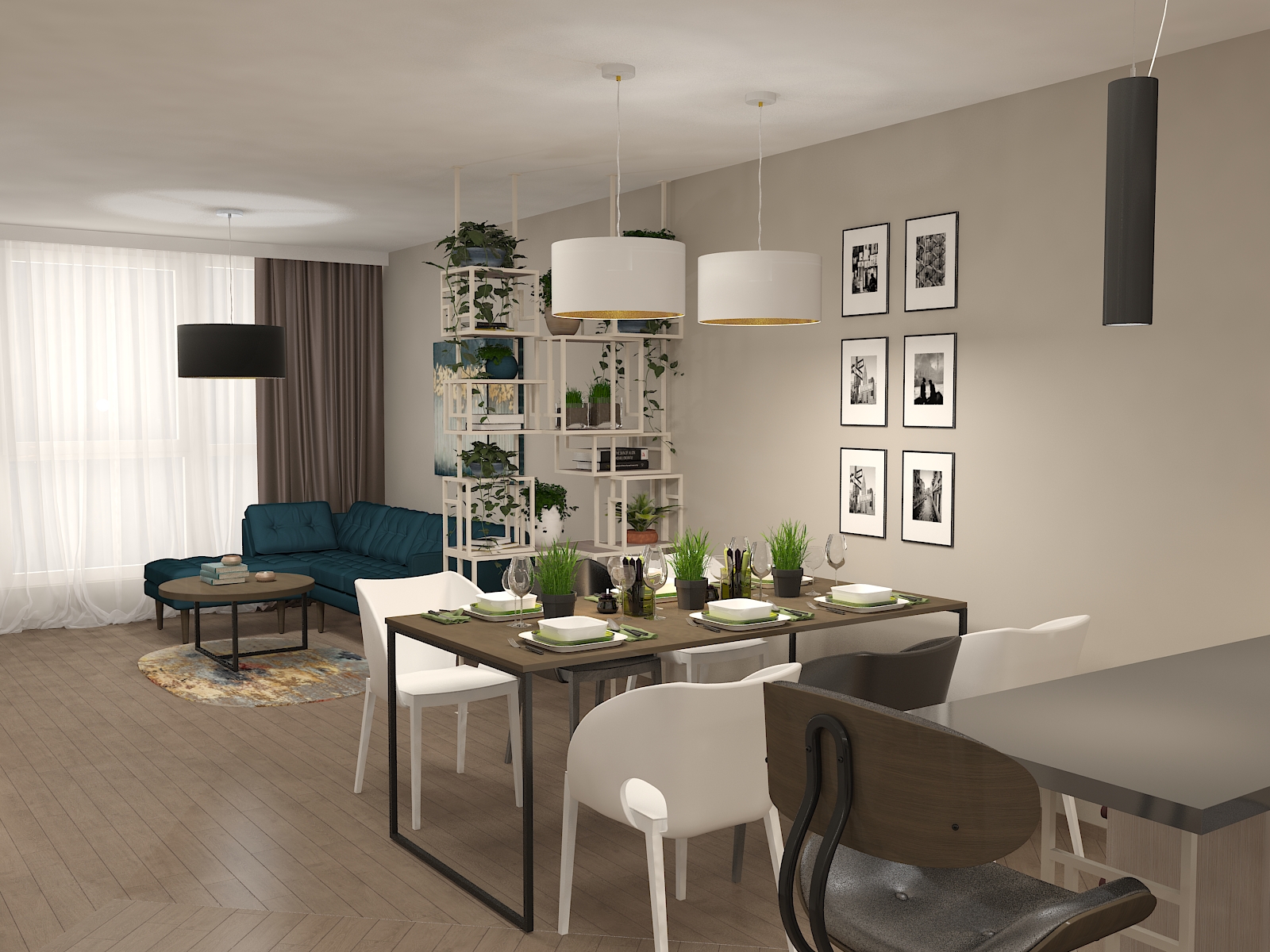 Визуализация 2 на интероиорен проект "Въздушни пространства"