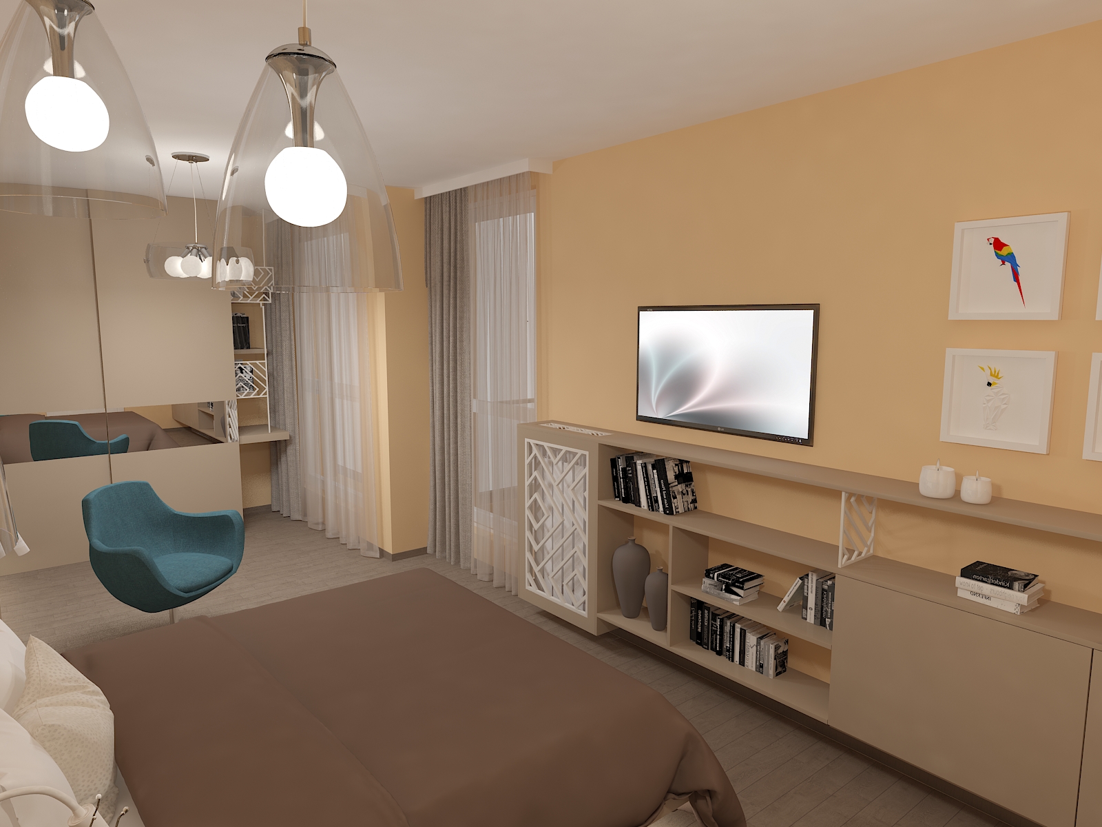 Визуализация 20 на интероиорен проект "Въздушни пространства"