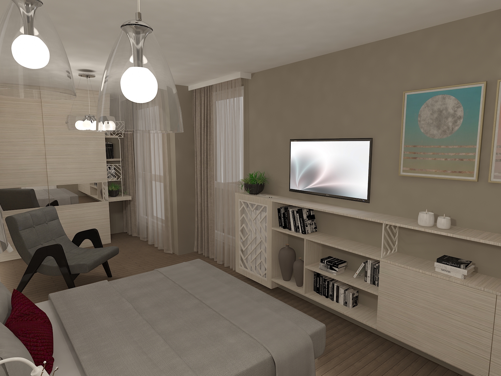 Визуализация 21 на интероиорен проект "Въздушни пространства"