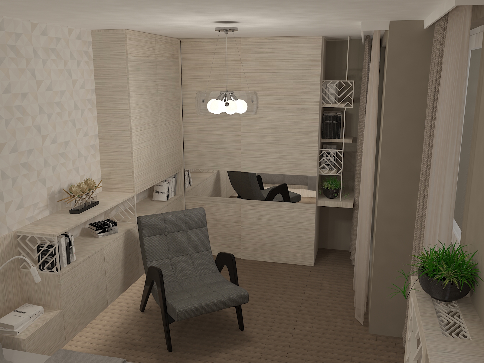 Визуализация 22 на интероиорен проект "Въздушни пространства"