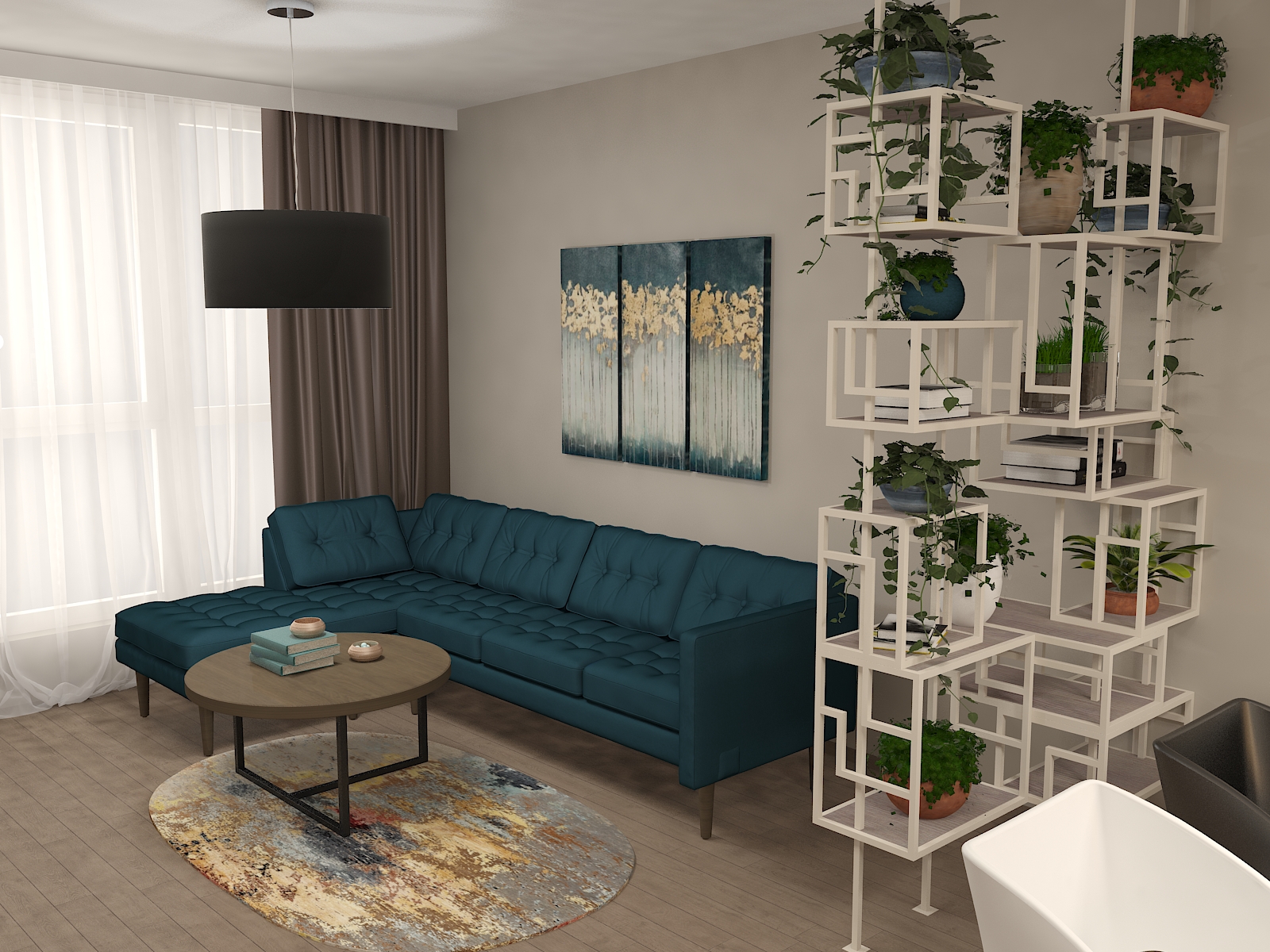 Визуализация 4 на интероиорен проект "Въздушни пространства"