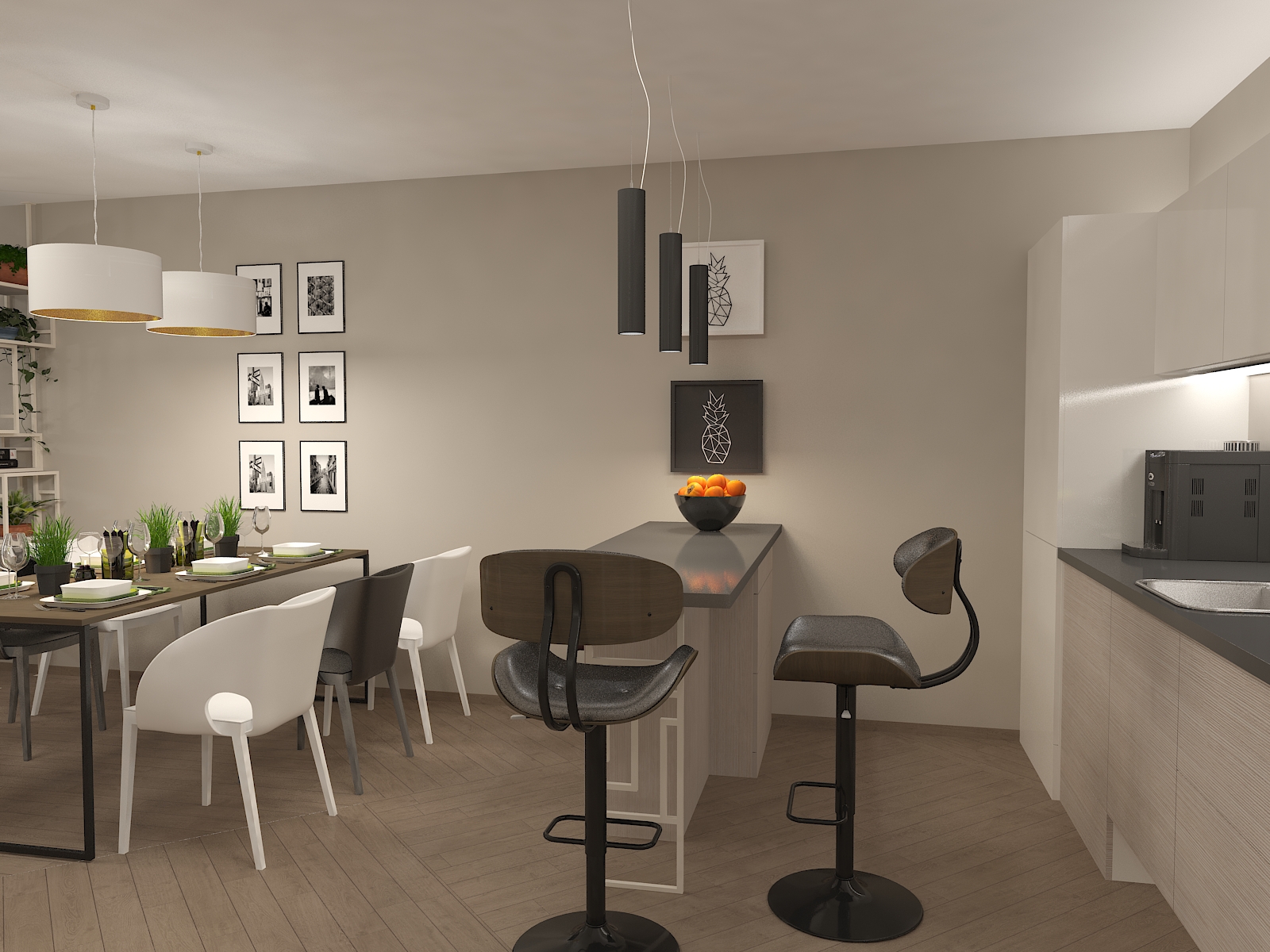 Визуализация 5 на интероиорен проект "Въздушни пространства"