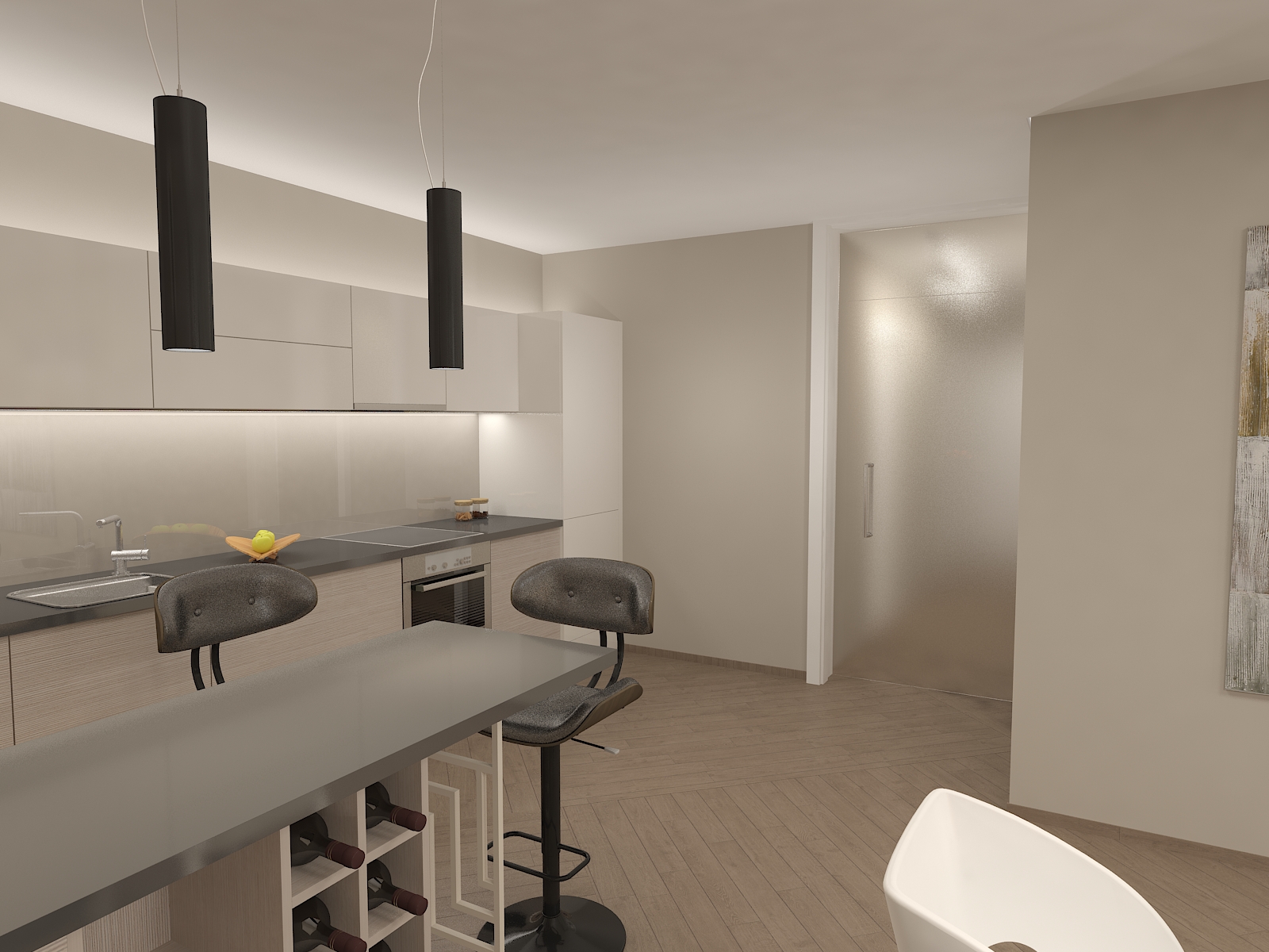 Визуализация 6 на интероиорен проект "Въздушни пространства"