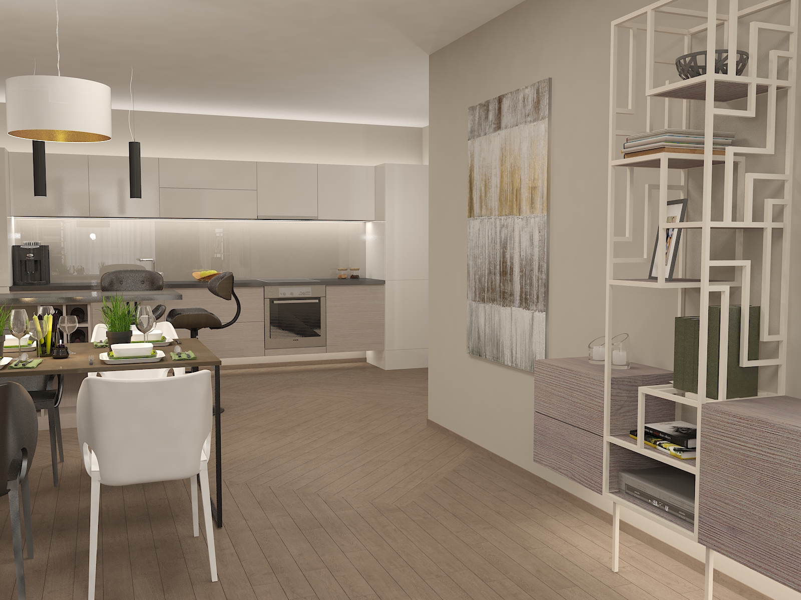 Визуализация 7 на интероиорен проект "Въздушни пространства"