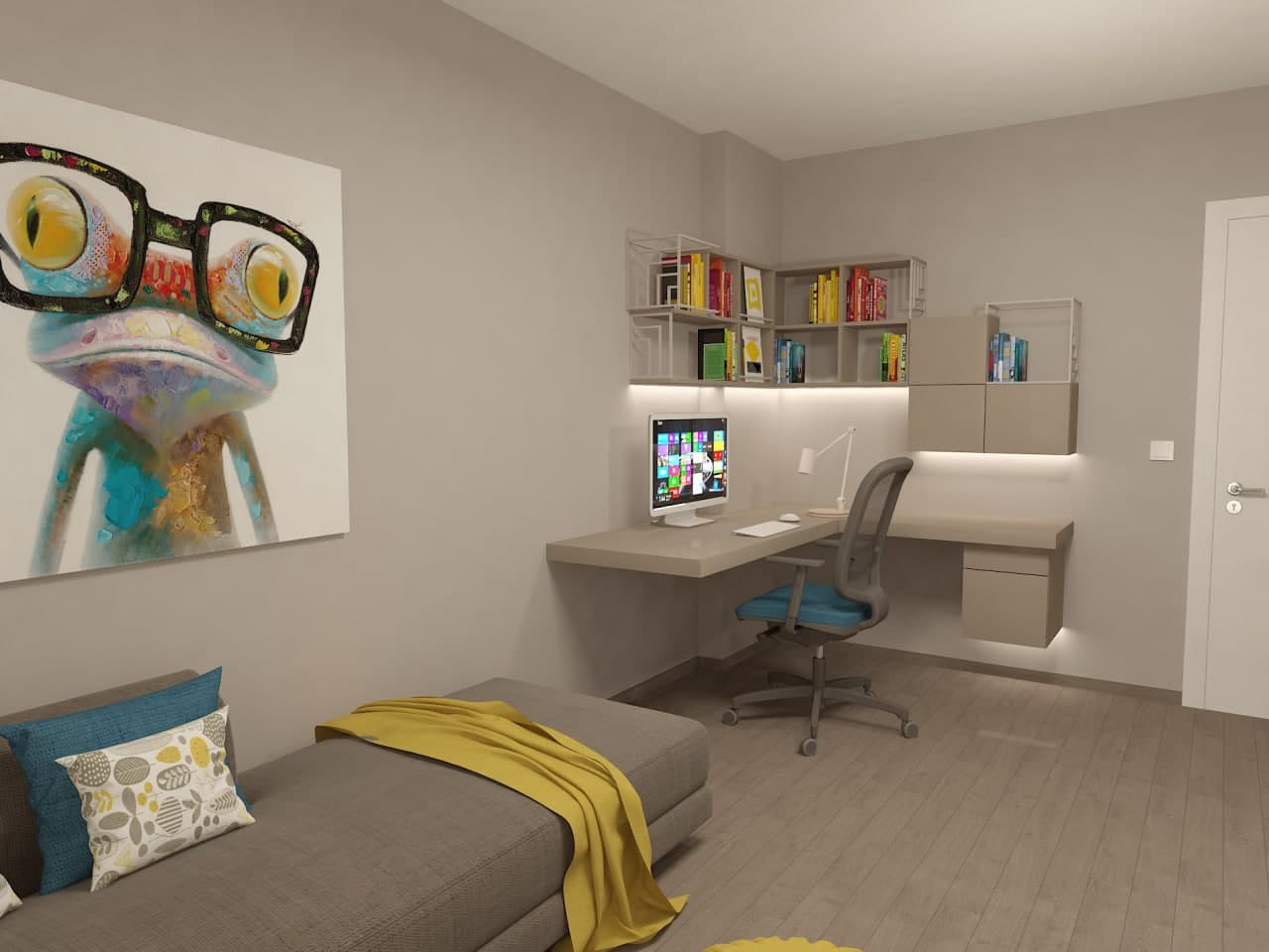 Помещение за работа и релакс едновременно.